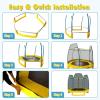 imageGoplus 7FT Trampoline for Kids ASTM Approved Trampoline with Enclosure Net Safety Pad Galvanized Steel Frame Heavy Duty Recreational Toddler Trampoline for Boys Girls Outdoor IndoorBlueYellow