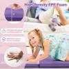 imageGoplus 8 x 4 x 2quot Gymnastics Mat Folding Tumbling Mat with Carry Handles Hook ampamp Loop Fasteners 4 Panels for Fitness Exercise Yoga Stretching Aerobics Workouts Thick Gym Mats for HomePinkPurple