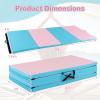imageGoplus 8 x 4 x 2quot Gymnastics Mat Folding Tumbling Mat with Carry Handles Hook ampamp Loop Fasteners 4 Panels for Fitness Exercise Yoga Stretching Aerobics Workouts Thick Gym Mats for HomeBaby BluePink