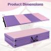 imageGoplus 8 x 4 x 2quot Gymnastics Mat Folding Tumbling Mat with Carry Handles Hook ampamp Loop Fasteners 4 Panels for Fitness Exercise Yoga Stretching Aerobics Workouts Thick Gym Mats for HomePinkPurple