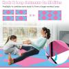 imageGoplus 8 x 4 x 2quot Gymnastics Mat Folding Tumbling Mat with Carry Handles Hook ampamp Loop Fasteners 4 Panels for Fitness Exercise Yoga Stretching Aerobics Workouts Thick Gym Mats for HomeBluePink