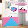imageGoplus 8 x 4 x 2quot Gymnastics Mat Folding Tumbling Mat with Carry Handles Hook ampamp Loop Fasteners 4 Panels for Fitness Exercise Yoga Stretching Aerobics Workouts Thick Gym Mats for HomeBluePink