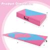 imageGoplus 8 x 4 x 2quot Gymnastics Mat Folding Tumbling Mat with Carry Handles Hook ampamp Loop Fasteners 4 Panels for Fitness Exercise Yoga Stretching Aerobics Workouts Thick Gym Mats for HomeBluePink