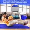 imageGoplus 8 x 4 x 2quot Gymnastics Mat Folding Tumbling Mat with Carry Handles Hook ampamp Loop Fasteners 4 Panels for Fitness Exercise Yoga Stretching Aerobics Workouts Thick Gym Mats for HomeNavy