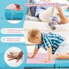 imageGoplus 8 x 4 x 2quot Gymnastics Mat Folding Tumbling Mat with Carry Handles Hook ampamp Loop Fasteners 4 Panels for Fitness Exercise Yoga Stretching Aerobics Workouts Thick Gym Mats for HomeBaby BluePink