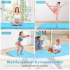 imageGoplus 8 x 4 x 2quot Gymnastics Mat Folding Tumbling Mat with Carry Handles Hook ampamp Loop Fasteners 4 Panels for Fitness Exercise Yoga Stretching Aerobics Workouts Thick Gym Mats for HomeLight Blue