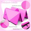 imageGoplus 8 x 4 x 2quot Gymnastics Mat Folding Tumbling Mat with Carry Handles Hook ampamp Loop Fasteners 4 Panels for Fitness Exercise Yoga Stretching Aerobics Workouts Thick Gym Mats for HomePinkRose