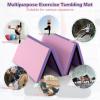 imageGoplus 8 x 4 x 2quot Gymnastics Mat Folding Tumbling Mat with Carry Handles Hook ampamp Loop Fasteners 4 Panels for Fitness Exercise Yoga Stretching Aerobics Workouts Thick Gym Mats for HomePinkPurple
