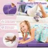 imageGoplus 8 x 4 x 2quot Gymnastics Mat Folding Tumbling Mat with Carry Handles Hook ampamp Loop Fasteners 4 Panels for Fitness Exercise Yoga Stretching Aerobics Workouts Thick Gym Mats for HomePurple