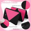 imageGoplus 8 x 4 x 2quot Gymnastics Mat Folding Tumbling Mat with Carry Handles Hook ampamp Loop Fasteners 4 Panels for Fitness Exercise Yoga Stretching Aerobics Workouts Thick Gym Mats for HomeRoseBlack