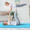 imageGoplus 8 x 4 x 2quot Gymnastics Mat Folding Tumbling Mat with Carry Handles Hook ampamp Loop Fasteners 4 Panels for Fitness Exercise Yoga Stretching Aerobics Workouts Thick Gym Mats for HomeLight Blue