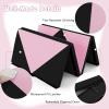 imageGoplus 8 x 4 x 2quot Gymnastics Mat Folding Tumbling Mat with Carry Handles Hook ampamp Loop Fasteners 4 Panels for Fitness Exercise Yoga Stretching Aerobics Workouts Thick Gym Mats for HomePinkBlack