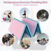 imageGoplus 8 x 4 x 2quot Gymnastics Mat Folding Tumbling Mat with Carry Handles Hook ampamp Loop Fasteners 4 Panels for Fitness Exercise Yoga Stretching Aerobics Workouts Thick Gym Mats for HomeBaby BluePink