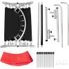 imageGoplus Foldable Trampoline Double Mini Kids Trampoline Rebounder with Adjustable Central Handrail and Safety Pad Exercise Trampoline for Indoor Outdoor Cardio Max Load 330lbsRed