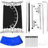 imageGoplus Foldable Trampoline Double Mini Kids Trampoline Rebounder with Adjustable Central Handrail and Safety Pad Exercise Trampoline for Indoor Outdoor Cardio Max Load 330lbsBlue