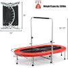 imageGoplus Foldable Trampoline Double Mini Kids Trampoline Rebounder with Adjustable Central Handrail and Safety Pad Exercise Trampoline for Indoor Outdoor Cardio Max Load 330lbsRed