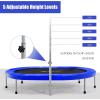 imageGoplus Foldable Trampoline Double Mini Kids Trampoline Rebounder with Adjustable Central Handrail and Safety Pad Exercise Trampoline for Indoor Outdoor Cardio Max Load 330lbsBlue