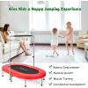 imageGoplus Foldable Trampoline Double Mini Kids Trampoline Rebounder with Adjustable Central Handrail and Safety Pad Exercise Trampoline for Indoor Outdoor Cardio Max Load 330lbsRed