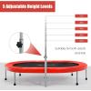 imageGoplus Foldable Trampoline Double Mini Kids Trampoline Rebounder with Adjustable Central Handrail and Safety Pad Exercise Trampoline for Indoor Outdoor Cardio Max Load 330lbsRed