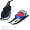 imageGoplus Folding Snow Sled for Kids with Seat Backrest and Handle Ski Sled Snow Racer with Tow Rope Easy to Assemble