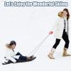 imageGoplus Folding Snow Sled for Kids with Seat Backrest and Handle Ski Sled Snow Racer with Tow Rope Easy to Assemble
