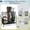 imageGoplus Golf Bag Storage Garage Organizer Extra Large Storage Stand for 2 Golf Bags Golf Clubs Removable Hooks 4 Universal Wheels Rack for Golf Accessories in Basement38x16LxW