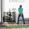 imageGoplus Golf Bag Storage Garage Organizer Extra Large Storage Stand for 2 Golf Bags Golf Clubs Removable Hooks 4 Universal Wheels Rack for Golf Accessories in Basement38x16LxW