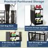 imageGoplus Golf Bag Storage Garage Organizer Extra Large Storage Stand for 2 Golf Bags Golf Clubs Removable Hooks 4 Universal Wheels Rack for Golf Accessories in Basement38x16LxW