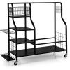 imageGoplus Golf Bag Storage Garage Organizer Extra Large Storage Stand for 2 Golf Bags Golf Clubs Removable Hooks 4 Universal Wheels Rack for Golf Accessories in Basement43x16LxW wExtra Rack