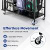 imageGoplus Golf Bag Storage Garage Organizer Extra Large Storage Stand for 2 Golf Bags Golf Clubs Removable Hooks 4 Universal Wheels Rack for Golf Accessories in Basement43x16LxW wExtra Rack