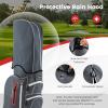 imageGoplus Golf Cart Bag with 15Way Top Dividers Golf Club Bag with 7 Zippered Pockets Cooler Bag Rain Hood Umbrella Holder Shoulder Strap Lightweight Golf Bag for Men WomenGreyRed