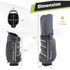 imageGoplus Golf Cart Bag with 15Way Top Dividers Golf Club Bag with 7 Zippered Pockets Cooler Bag Rain Hood Umbrella Holder Shoulder Strap Lightweight Golf Bag for Men WomenGreyGreen