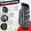 imageGoplus Golf Cart Bag with 15Way Top Dividers Golf Club Bag with 7 Zippered Pockets Cooler Bag Rain Hood Umbrella Holder Shoulder Strap Lightweight Golf Bag for Men WomenGreyRed