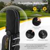 imageGoplus Golf Cart Bag with 15Way Top Dividers Golf Club Bag with 7 Zippered Pockets Cooler Bag Rain Hood Umbrella Holder Shoulder Strap Lightweight Golf Bag for Men WomenBlackYellow