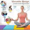 imageGoplus Gymnastics Mat 6x4 3Panel66x25 5Panel Folding Tumbling Mat wCarrying Handles HookampampLoop Fastener Portable PU Leather Rainbow Exercise Mat for Home Gym Aerobics Yoga5Panel 5 Color