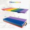 imageGoplus Gymnastics Mat 6x4 3Panel66x25 5Panel Folding Tumbling Mat wCarrying Handles HookampampLoop Fastener Portable PU Leather Rainbow Exercise Mat for Home Gym Aerobics Yoga3Panel 6 Color