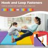 imageGoplus Gymnastics Mat 6x4 3Panel66x25 5Panel Folding Tumbling Mat wCarrying Handles HookampampLoop Fastener Portable PU Leather Rainbow Exercise Mat for Home Gym Aerobics Yoga5Panel 5 Color