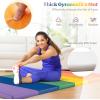 imageGoplus Gymnastics Mat 6x4 3Panel66x25 5Panel Folding Tumbling Mat wCarrying Handles HookampampLoop Fastener Portable PU Leather Rainbow Exercise Mat for Home Gym Aerobics Yoga3Panel 6 Color