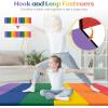 imageGoplus Gymnastics Mat 6x4 3Panel66x25 5Panel Folding Tumbling Mat wCarrying Handles HookampampLoop Fastener Portable PU Leather Rainbow Exercise Mat for Home Gym Aerobics Yoga3Panel 6 Color