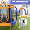 imageGoplus Kids Trampoline 48quot ASTM Approved Recreational Trampoline with Safety Space Design Seamless Jumping Mat Indoor Outdoor Mini Toddler Trampoline for Baby Boys Girls GiftsBlueOrange