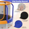 imageGoplus Kids Trampoline 48quot ASTM Approved Recreational Trampoline with Safety Space Design Seamless Jumping Mat Indoor Outdoor Mini Toddler Trampoline for Baby Boys Girls GiftsBlueOrange