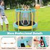 imageGoplus Kids Trampoline 48quot ASTM Approved Recreational Trampoline with Safety Space Design Seamless Jumping Mat Indoor Outdoor Mini Toddler Trampoline for Baby Boys Girls GiftsBlueYellow