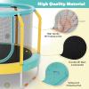 imageGoplus Kids Trampoline 48quot ASTM Approved Recreational Trampoline with Safety Space Design Seamless Jumping Mat Indoor Outdoor Mini Toddler Trampoline for Baby Boys Girls GiftsBlueYellow