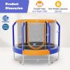 imageGoplus Kids Trampoline 48quot ASTM Approved Recreational Trampoline with Safety Space Design Seamless Jumping Mat Indoor Outdoor Mini Toddler Trampoline for Baby Boys Girls GiftsBlueOrange