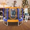 imageGoplus Kids Trampoline 48quot ASTM Approved Recreational Trampoline with Safety Space Design Seamless Jumping Mat Indoor Outdoor Mini Toddler Trampoline for Baby Boys Girls GiftsBlueOrange