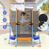 imageGoplus Kids Trampoline 48quot Toddler Trampoline ASTM Approved wSafety Enclosure Net No Gap Mat Small Mini Recreational Trampoline for Indoor Outdoor Boys Girls Baby Birthday GiftsOrangeBlue