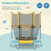 imageGoplus Kids Trampoline 48quot Toddler Trampoline ASTM Approved wSafety Enclosure Net No Gap Mat Small Mini Recreational Trampoline for Indoor Outdoor Boys Girls Baby Birthday GiftsYellowBlue