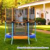 imageGoplus Kids Trampoline 48quot Toddler Trampoline ASTM Approved wSafety Enclosure Net No Gap Mat Small Mini Recreational Trampoline for Indoor Outdoor Boys Girls Baby Birthday GiftsOrangeBlue