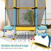 imageGoplus Kids Trampoline 48quot Toddler Trampoline ASTM Approved wSafety Enclosure Net No Gap Mat Small Mini Recreational Trampoline for Indoor Outdoor Boys Girls Baby Birthday GiftsYellowBlue