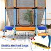 imageGoplus Kids Trampoline 48quot Toddler Trampoline ASTM Approved wSafety Enclosure Net No Gap Mat Small Mini Recreational Trampoline for Indoor Outdoor Boys Girls Baby Birthday GiftsOrangeBlue